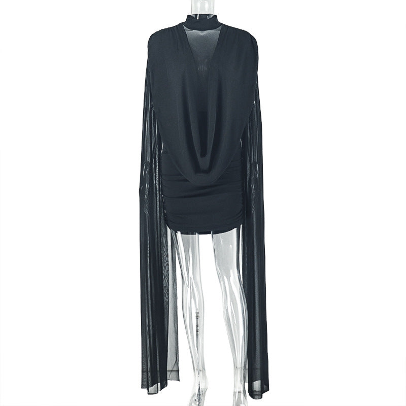 Robe d’été courte droite à col mandarin