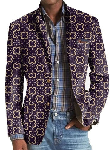 COSTUME HOMME MANTEAU À CARREAUX RAYÉS – XZ24 COUPE DROITE ÉLÉGANTE