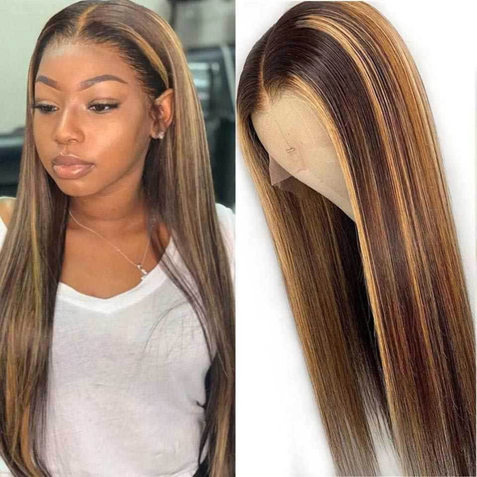 Perruque naturelle 100% cheveux humains modèle 4/27T (T-part hand woven), lace frontale.