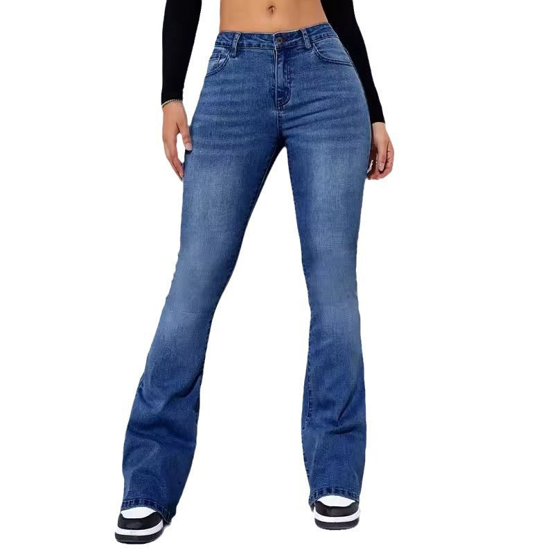 Jeans Femme Taille Haute Jambe Droite – Effet Amincissant et Flatteur Streetwear