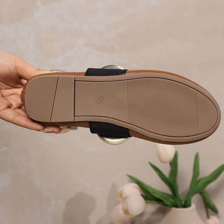 Mocassins femme personnalisés – Boucle métallique bout rond chic
