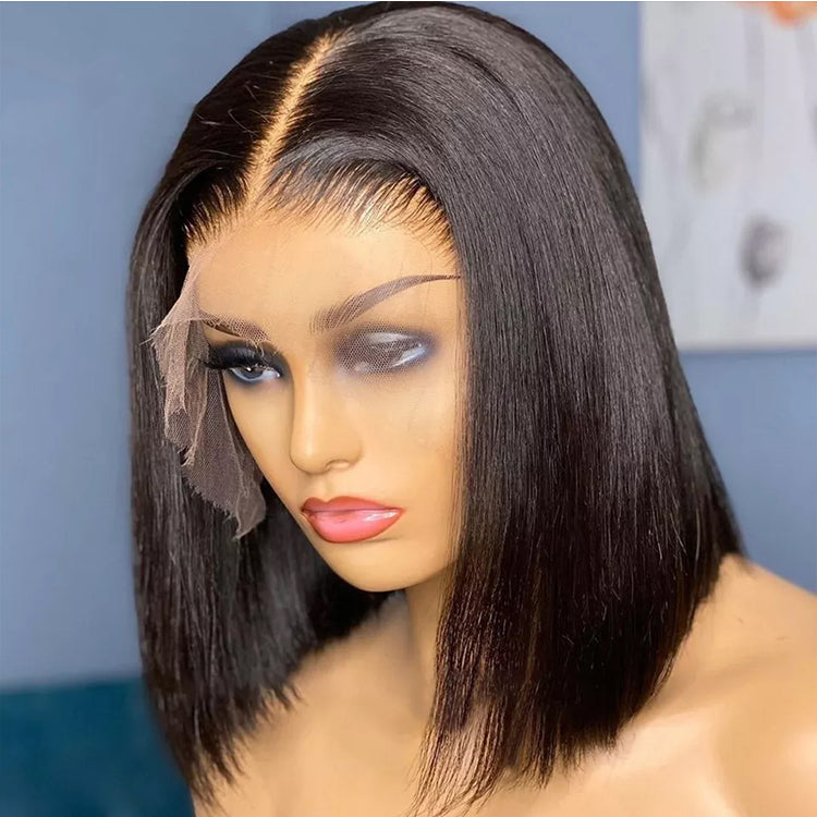 Perruque bob droit frontal lace 13x4 100% cheveux naturels