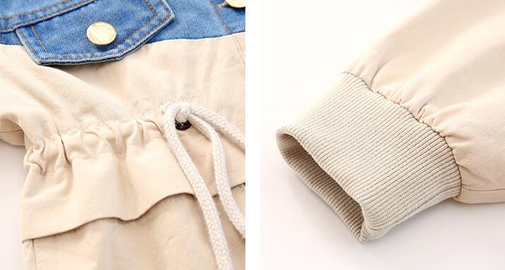 Trench-coat en jean pour enfant, style simple et tendance