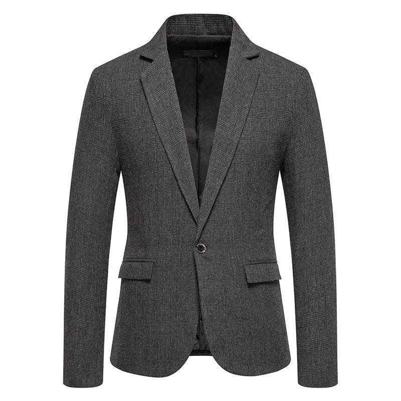 Veste de costume homme en tweed kaki – coupe ample, style casual chic