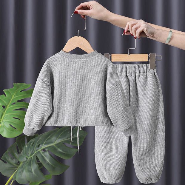 Ensemble hoodie pullover ours fille coréen – rose/gris