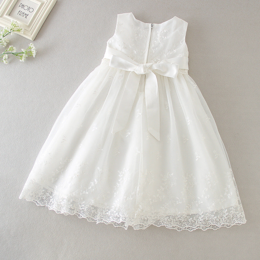Robe baptême bébé fille longue satin blanc – 0-24 mois Carvose Chic