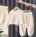 Ensemble hoodie pullover ours fille coréen – rose/gris