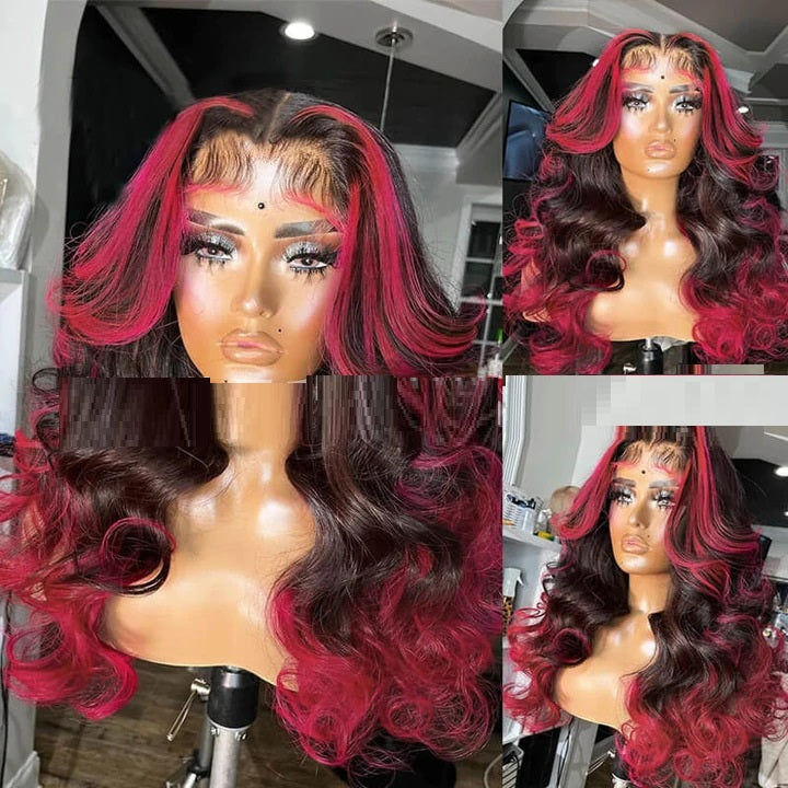 Perruque multicolore en cheveux naturels à effet dégradé