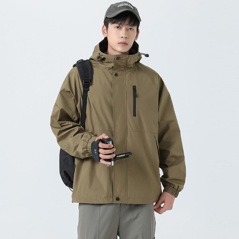 Veste shell sport homme grande taille capuche – noir/vert/kaki jusqu'à 8XL