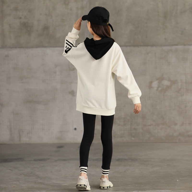 Ensemble Sport Femme à Capuche Beige – Survêtement Coton Confort & Style