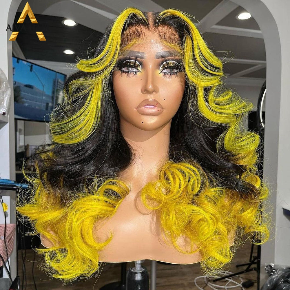 Peluca multicolor en cabello natural con efecto degradado