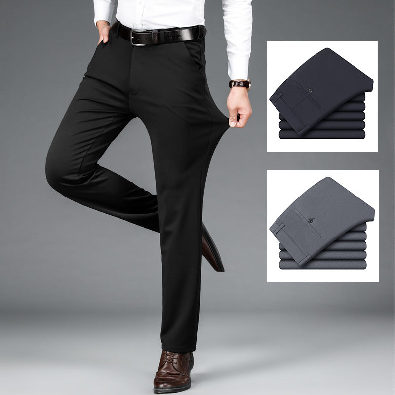 Pantalons casual business stretch coupe droite homme – Élégance flexible