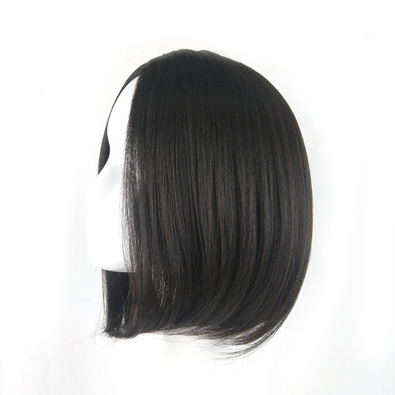 Perruque courte bob cheveux humains brésiliens noirs Remy femme