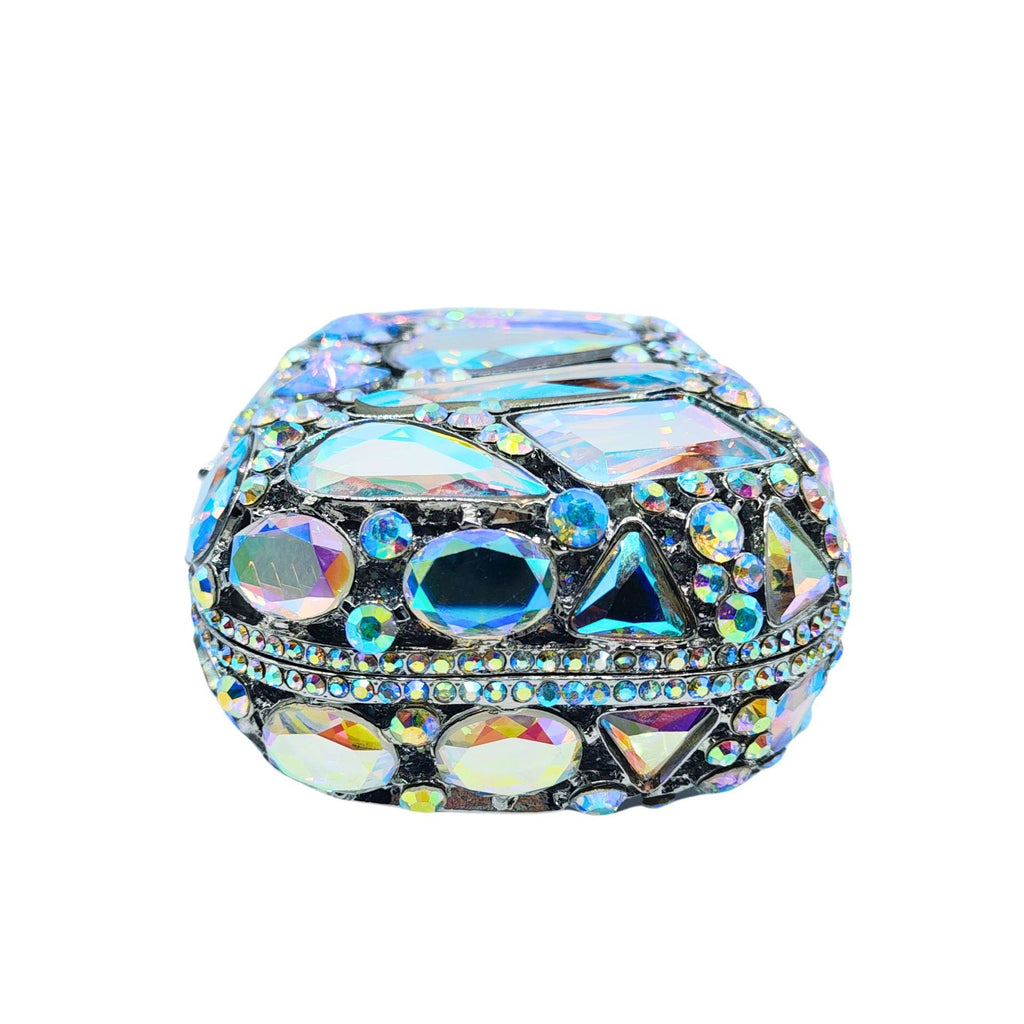 Pochette cristal diamant incrusté, chic pour femmes.