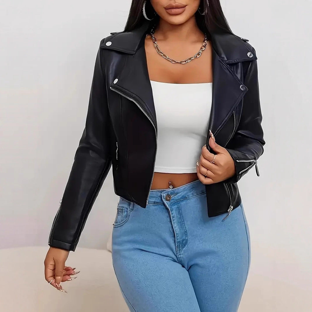 Veste Femme Noire Tendance – Manteau Streetwear Manches Longues