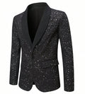 Blazer brillant mariage banquet homme noir – tenue soirée formelle