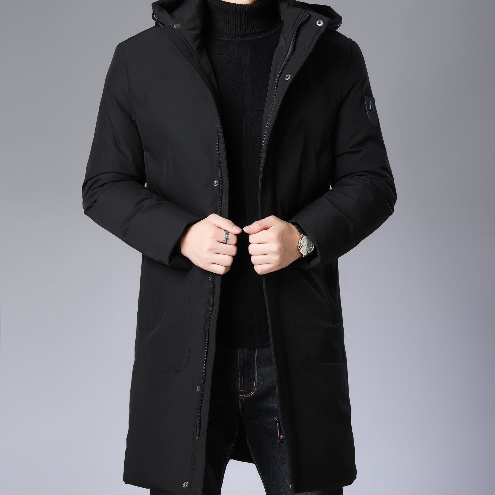 Manteau à capuche ample homme grande taille – respirant et résistant XL-5XL noir/gris