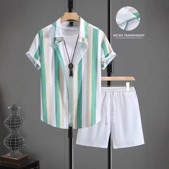 Ensemble chemise manches courtes + short coton casual – 7 coloris été chic