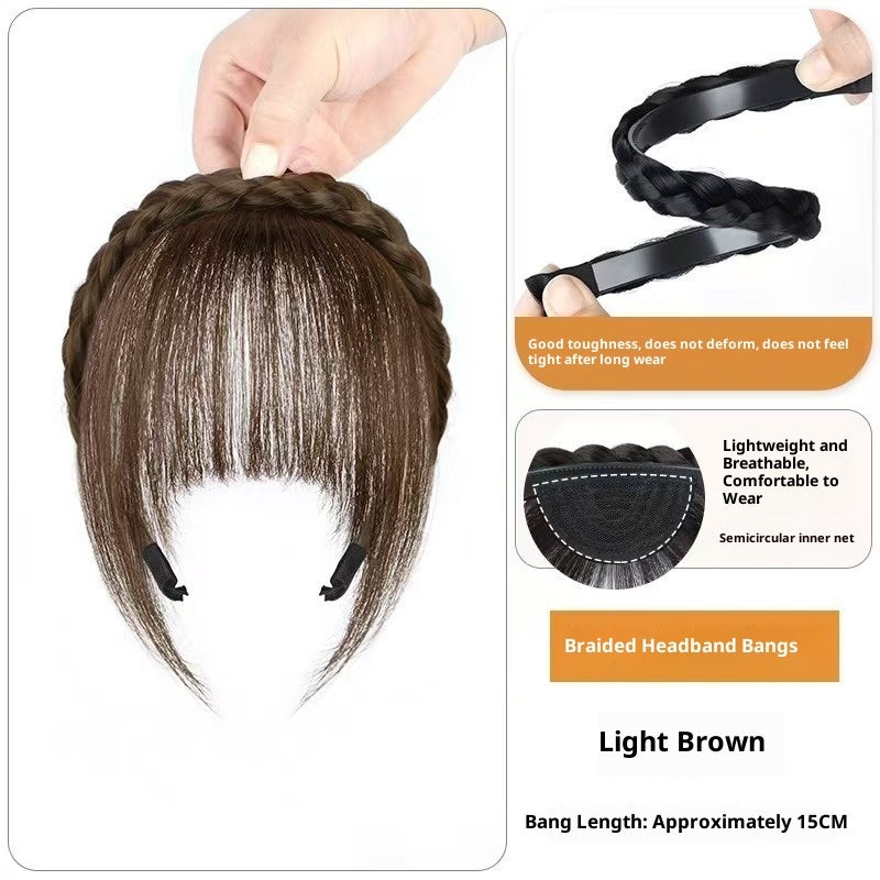 Bandes frontales frange tresse synthétique femme – fibre haute température