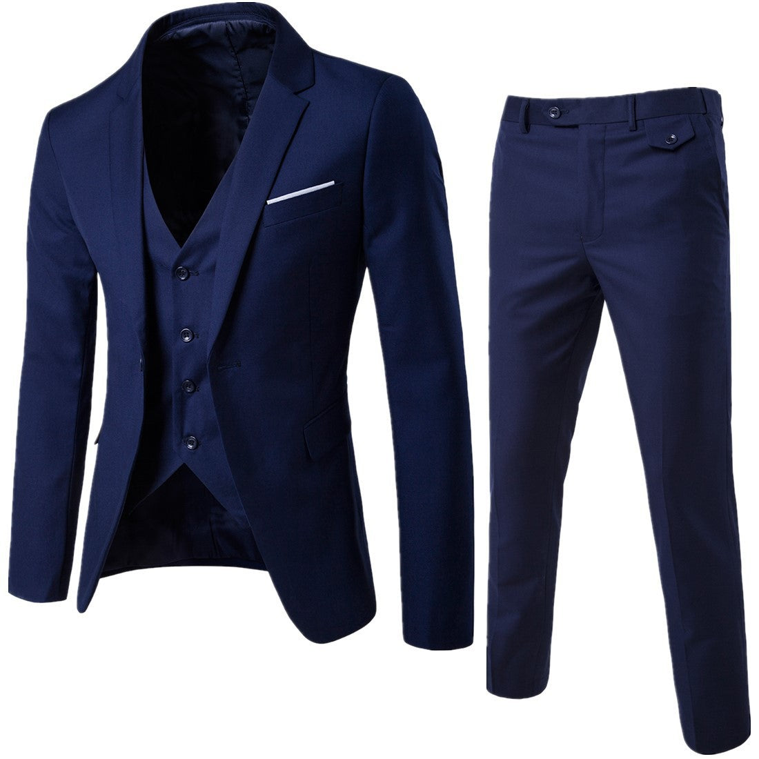 Costume 3 pièces coton gris slim fit professionnel – loisirs jusqu'à 6XL