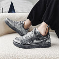 Baskets montantes custom avec zip effet distressed
