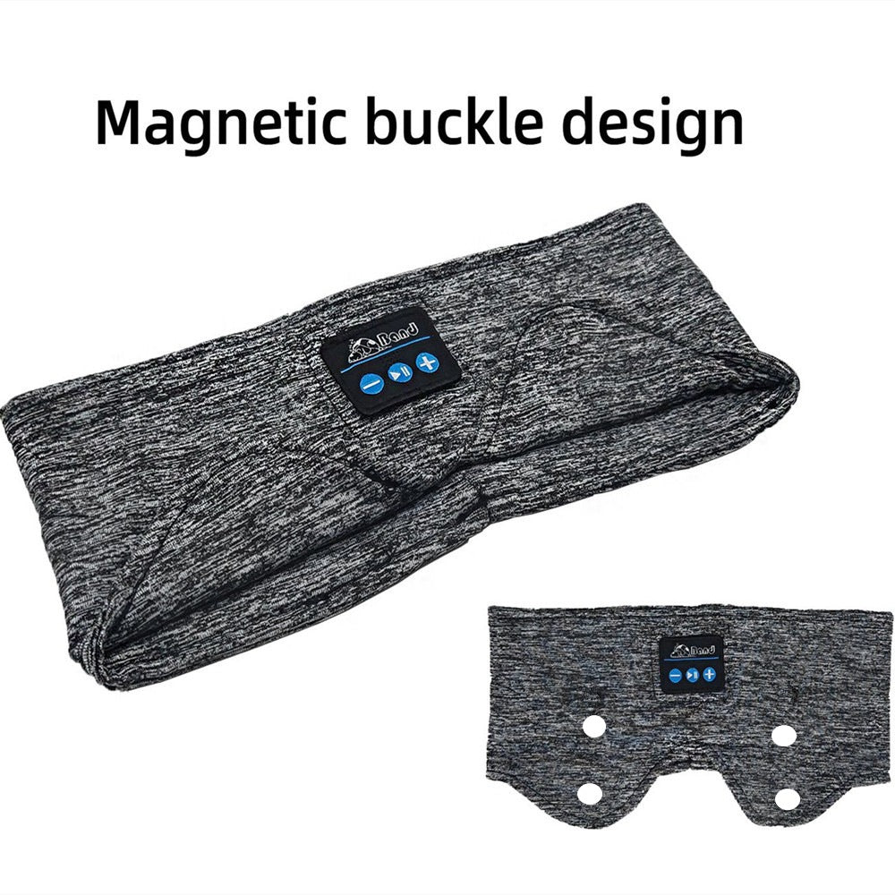 Bandeau Bluetooth de sommeil 2 en 1 – Masque de nuit avec écouteurs sans fil, noir et gris