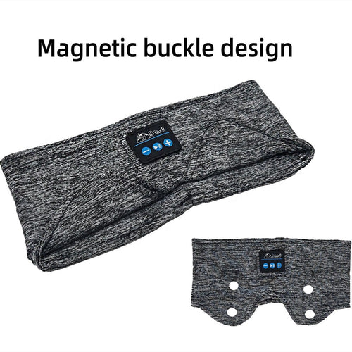 Bandeau Bluetooth de sommeil 2 en 1 – Masque de nuit avec écouteurs sans fil, noir et gris