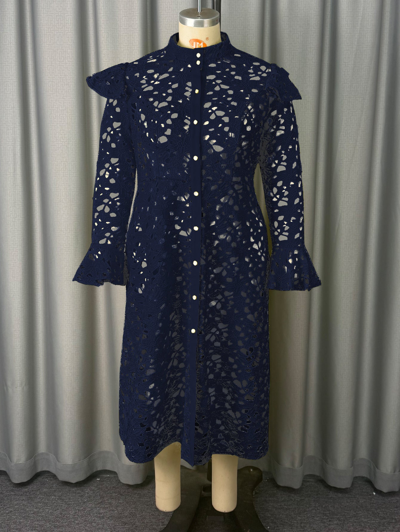 Women's Half-High Collar Lace Cardigan Dress – Chic Layering