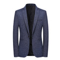Veste costume slim fit coréenne un bouton – bleu/gris élégant business casual M-4XL