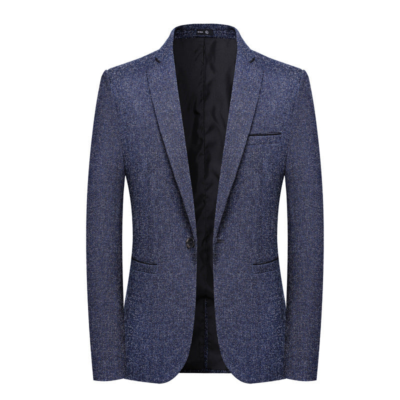 Veste costume slim fit coréenne un bouton – bleu/gris élégant business casual M-4XL