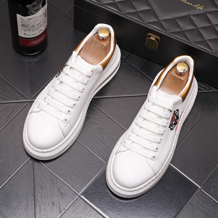 Chaussures sneakers plateforme, coussin d'air, casual chic masculin.