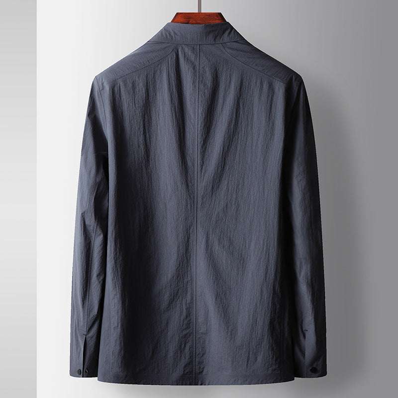 Veste col revers printemps été homme – bleu marine/gris-bleu/khaki