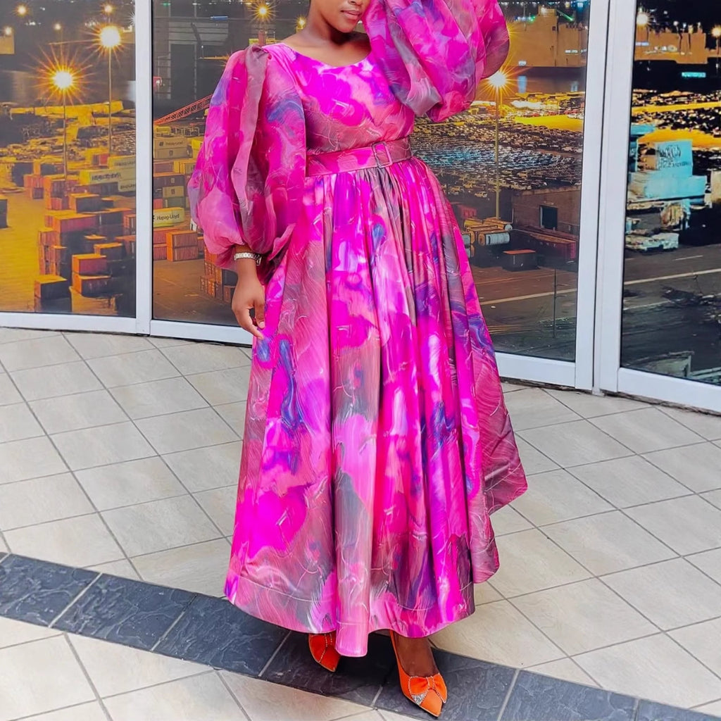 Robe chic imprimée commuting, accents nœuds raffinés