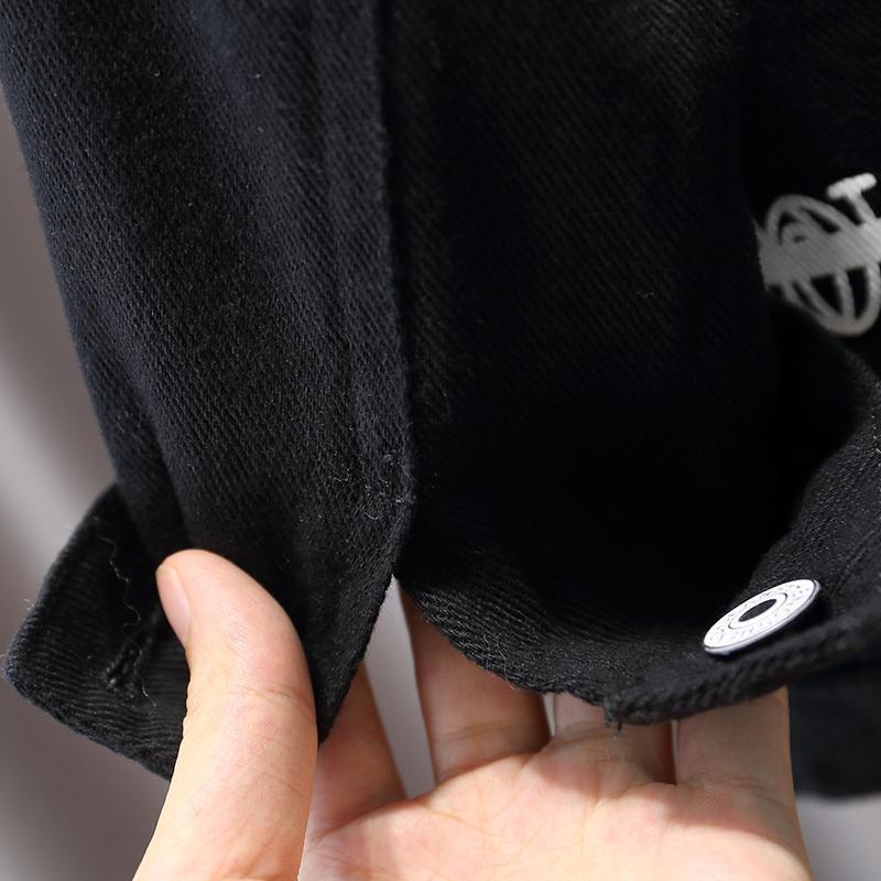 Veste denim streetwear bébé garçon noir – automne Carvose Chic