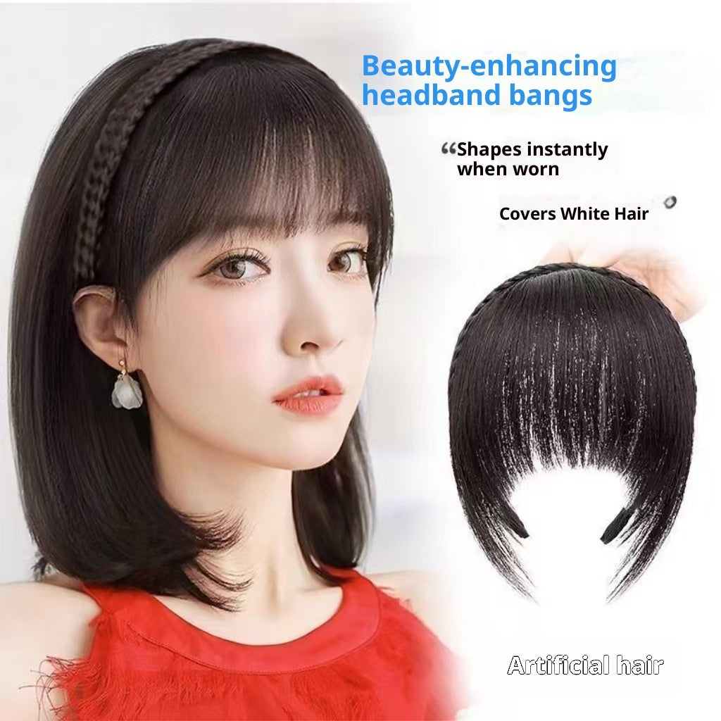 Bandes frontales frange tresse synthétique femme – fibre haute température