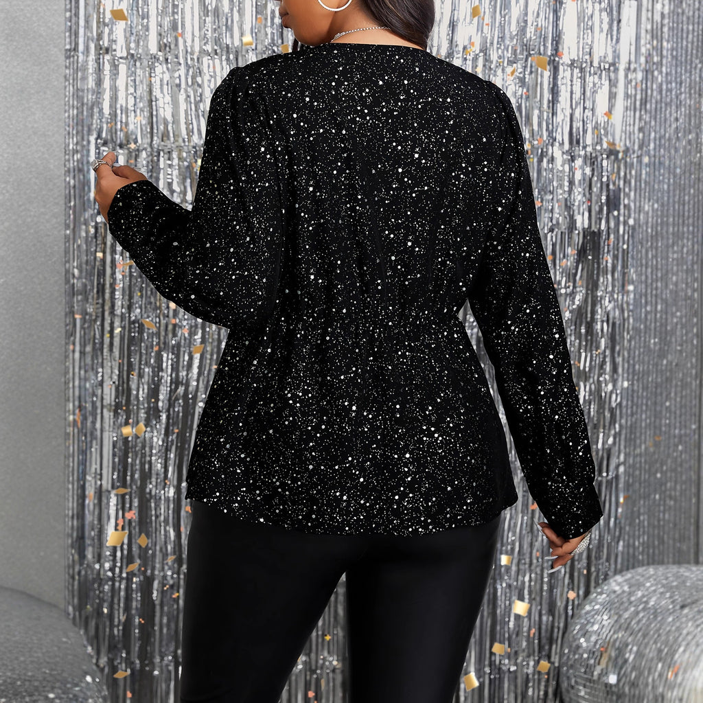 Haut Paillettes Manches Longues