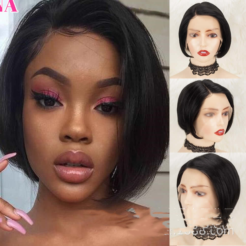 Perruque courte pixie real hair lace front effet indétectable