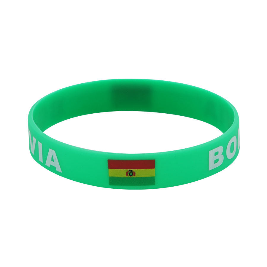 Bracelet drapeau silicone unisexe – accessoire sport 20 cm, style FIFA