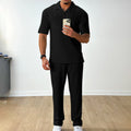 Ensemble polo homme casual été – chemise manches courtes + pantalon