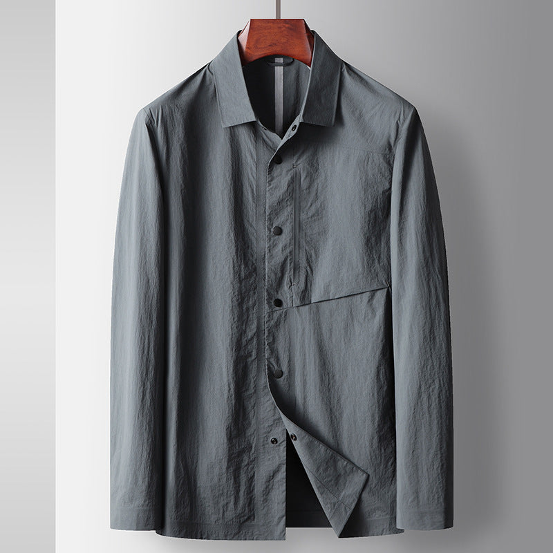 Veste col revers printemps été homme – bleu marine/gris-bleu/khaki