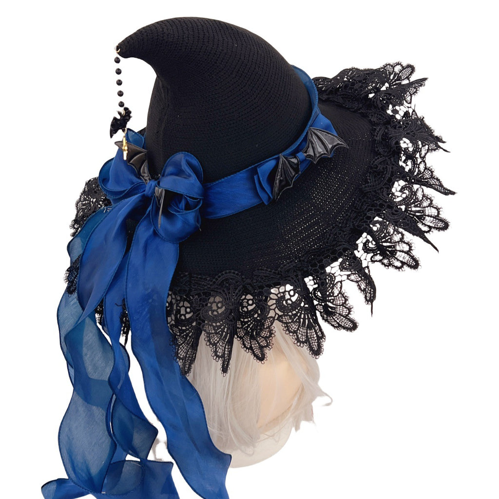 Chapeau sorcière gothique lolita handmade Devil – dentelle ruban 5 couleurs