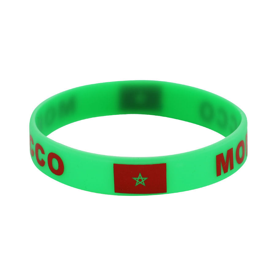 Bracelet drapeau silicone unisexe – accessoire sport 20 cm, style FIFA