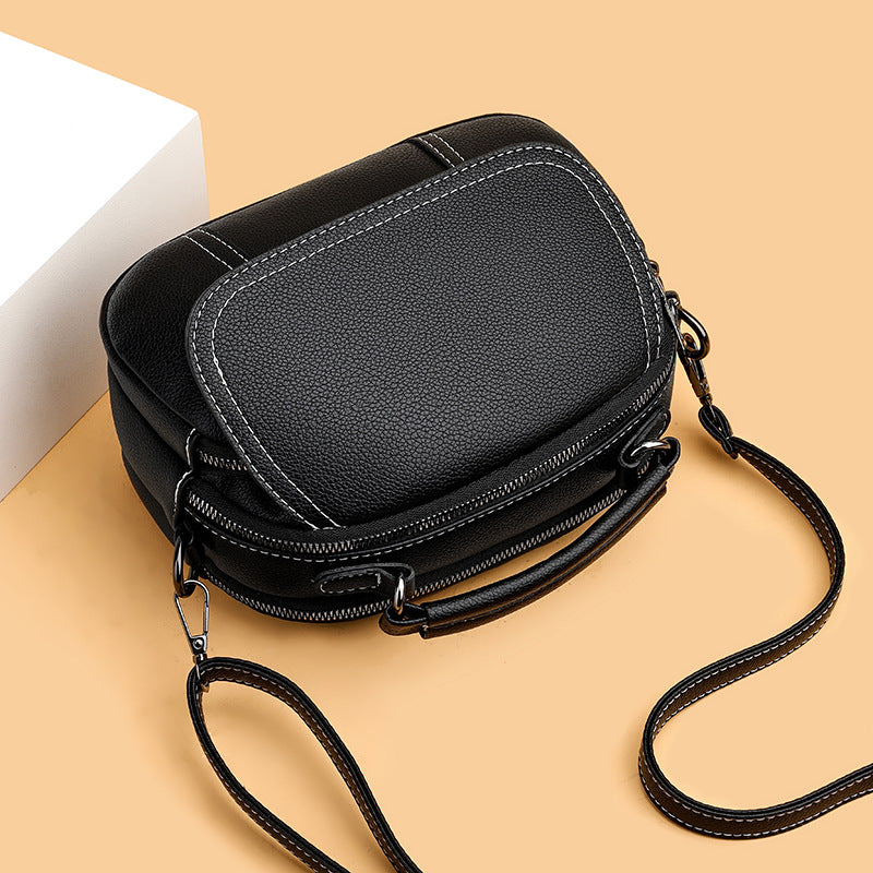 Sac bandoulière femme polyvalent rétro PU – noir/kaki/bleu usage quotidien