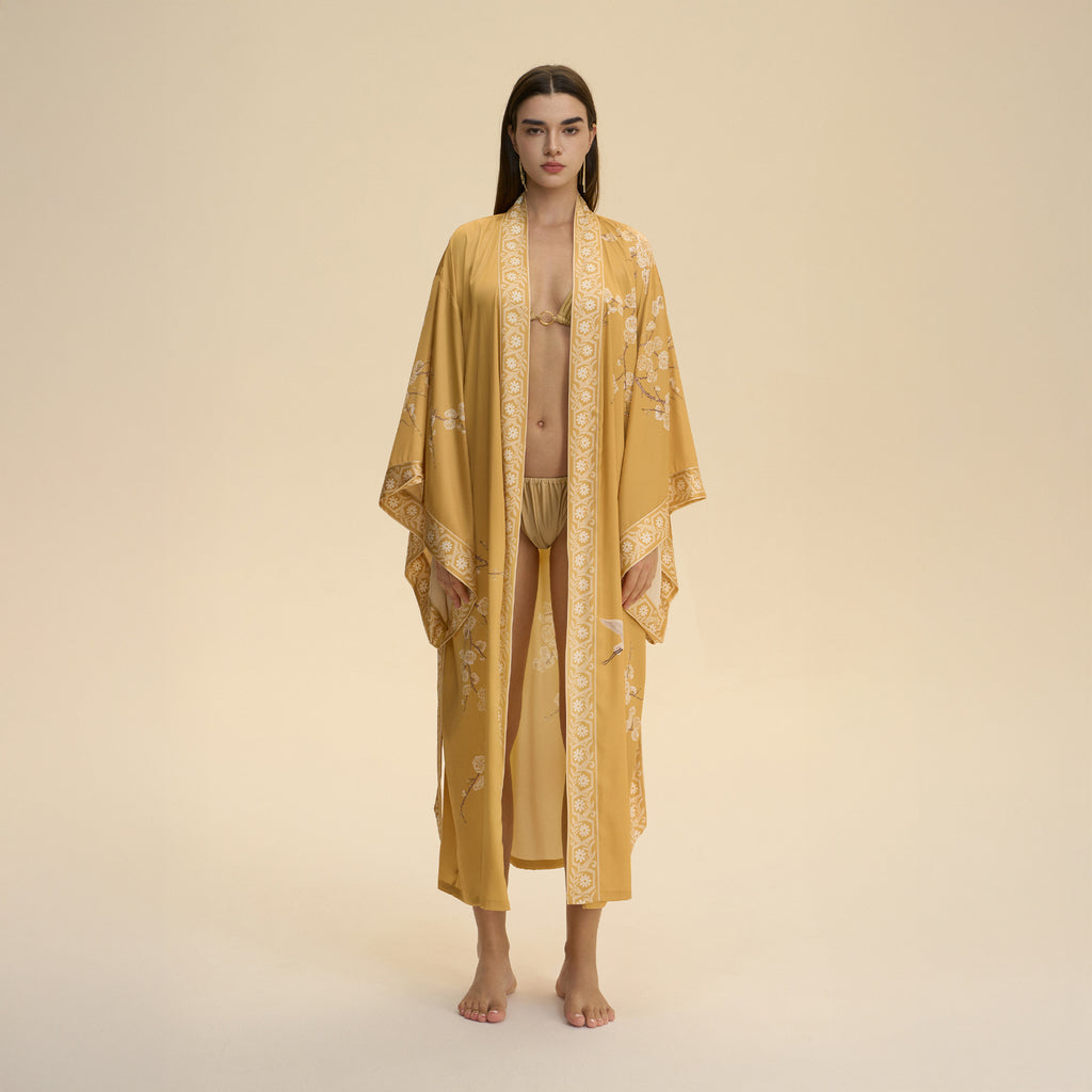 Túnica cardigan estilo kimono