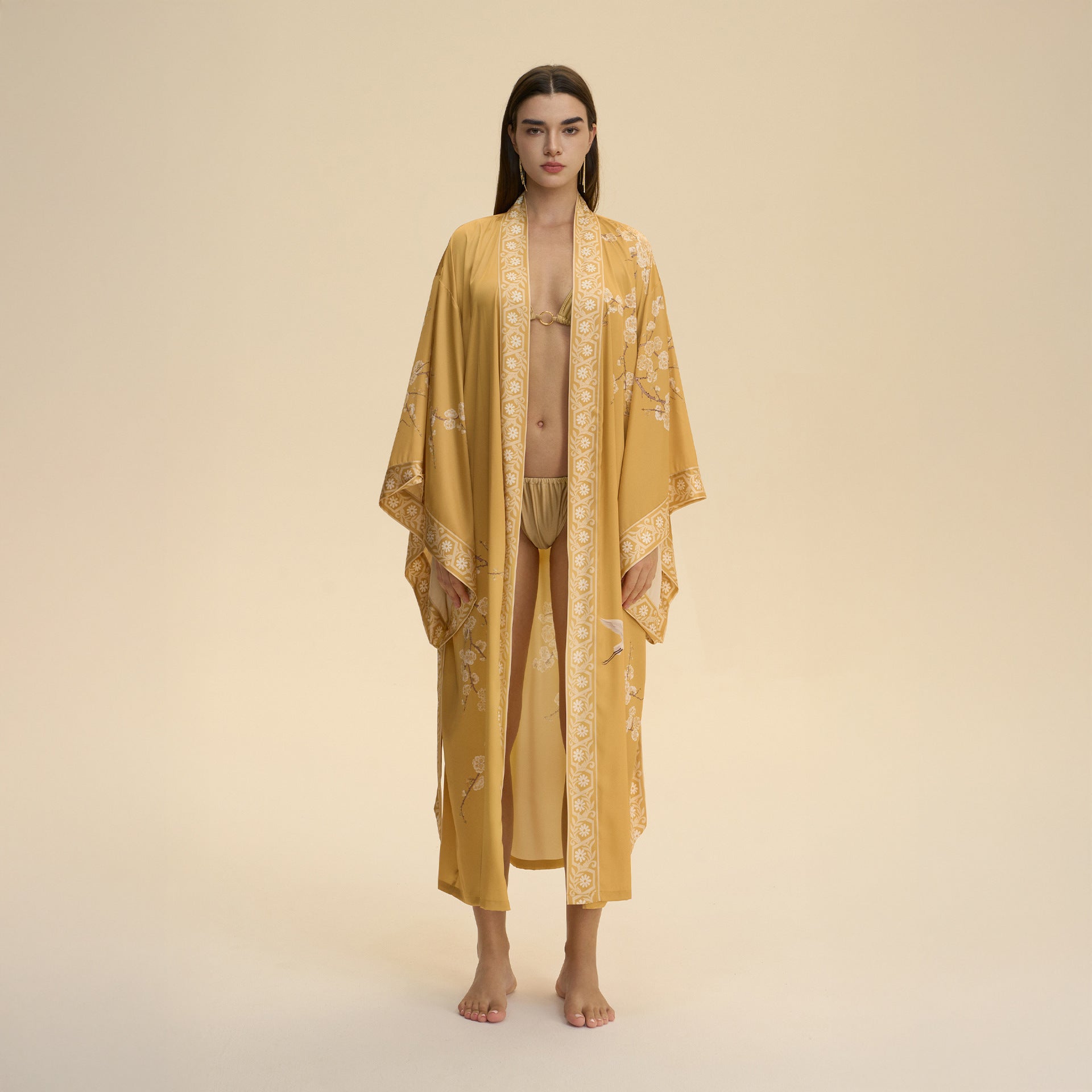 Túnica cardigan estilo kimono