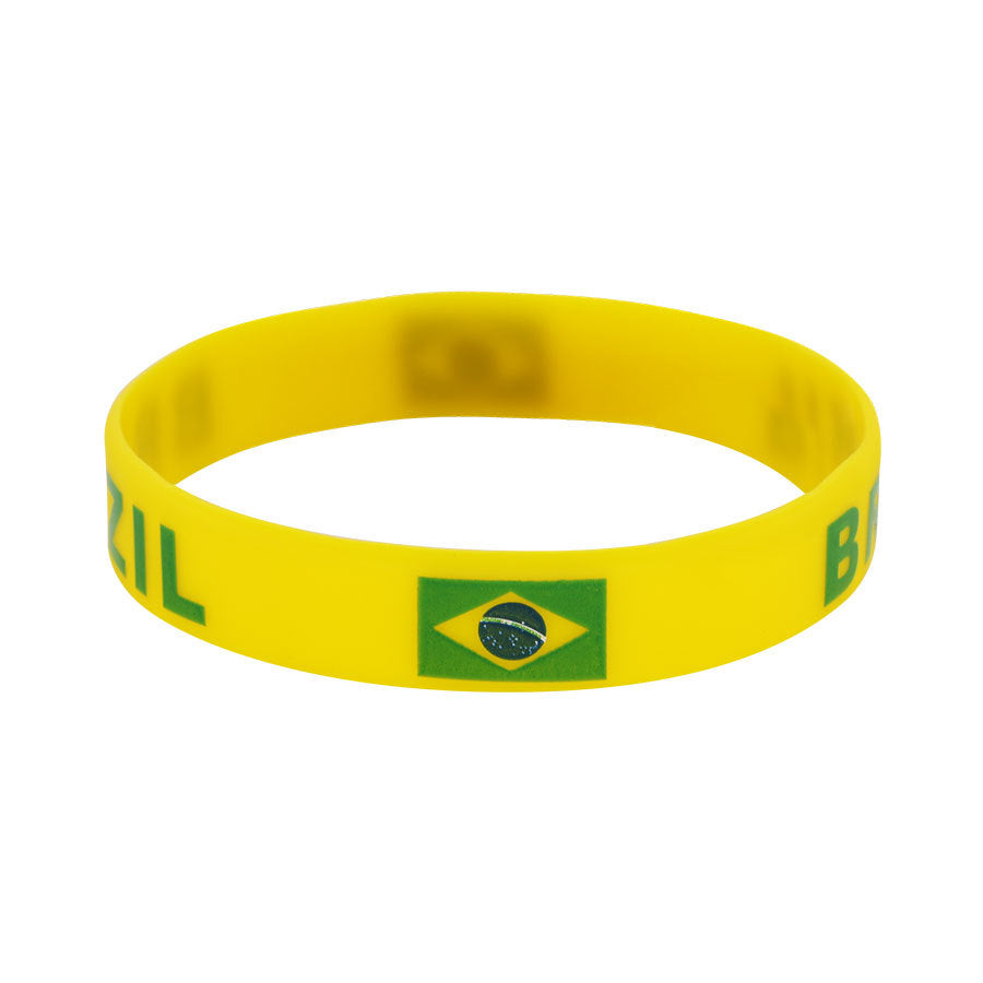 Bracelet drapeau silicone unisexe – accessoire sport 20 cm, style FIFA