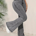 Pantalon évasé denim taille mi-haute – Design polyvalent chic