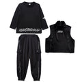 Ensemble enfant hip-hop noir 3 pièces – coton, style street tendance