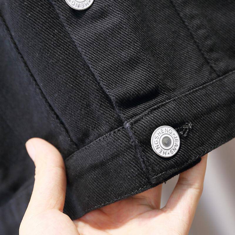 Veste denim streetwear bébé garçon noir – automne Carvose Chic