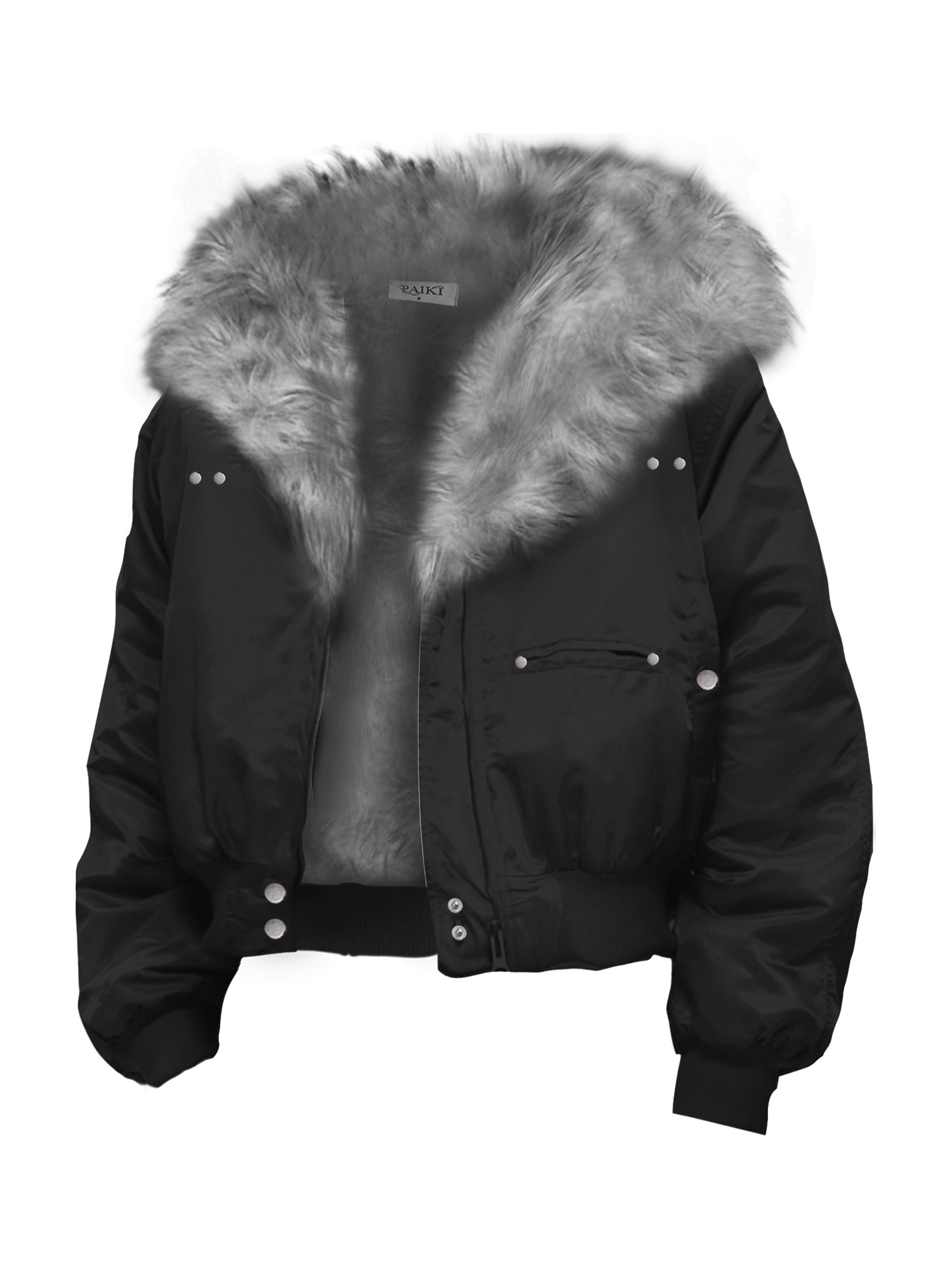 Manteau Air Force luxe vison gravé montagne, protection grand froid.